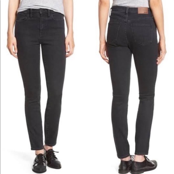 Madewell High Riser Skinny 10 inch High Rise ankle crop jeans in black size 27 - Picture 1 of 16